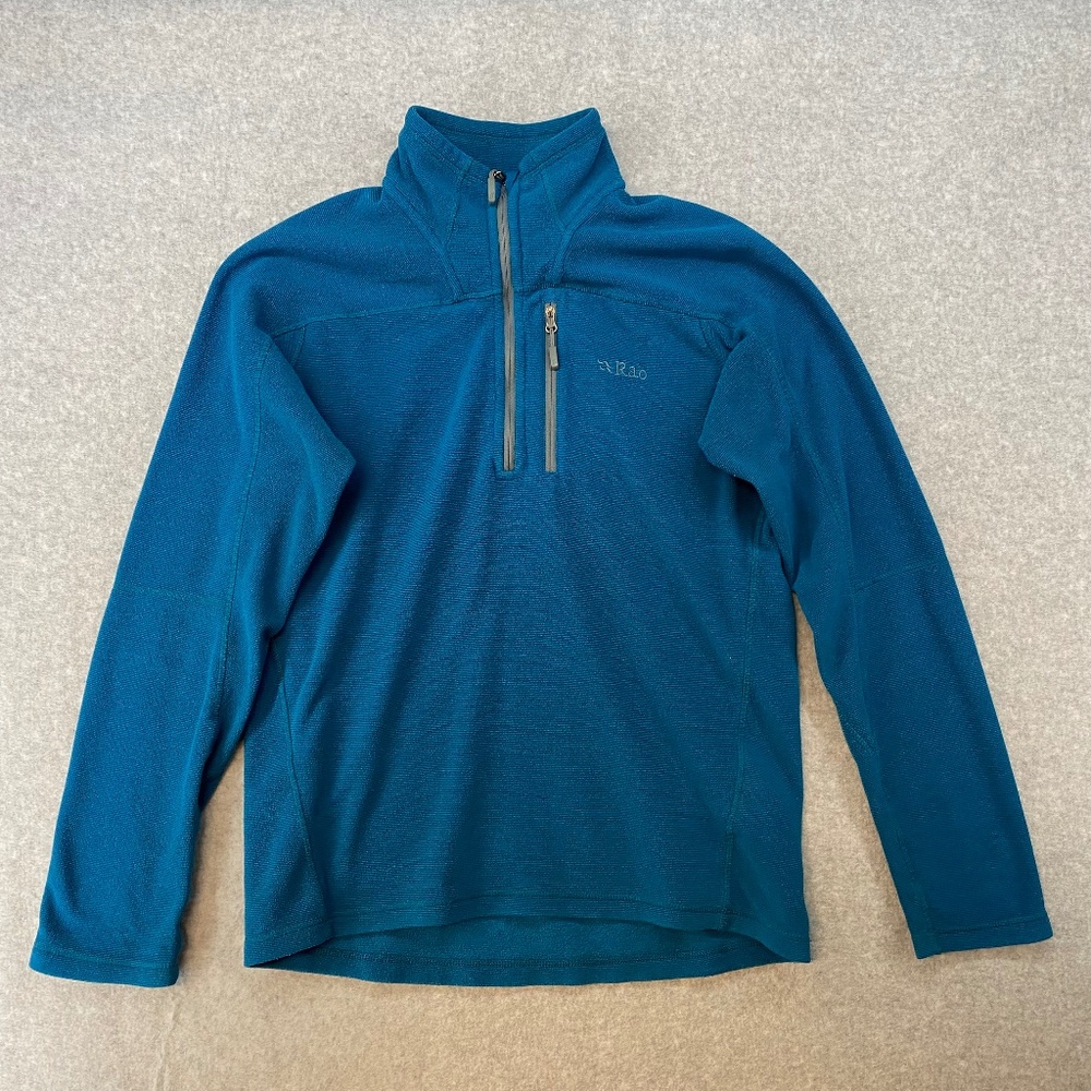 Rab Mens Small Pull On Blue Fleece Nexus Half Zip Mens Thermic Mock Neck